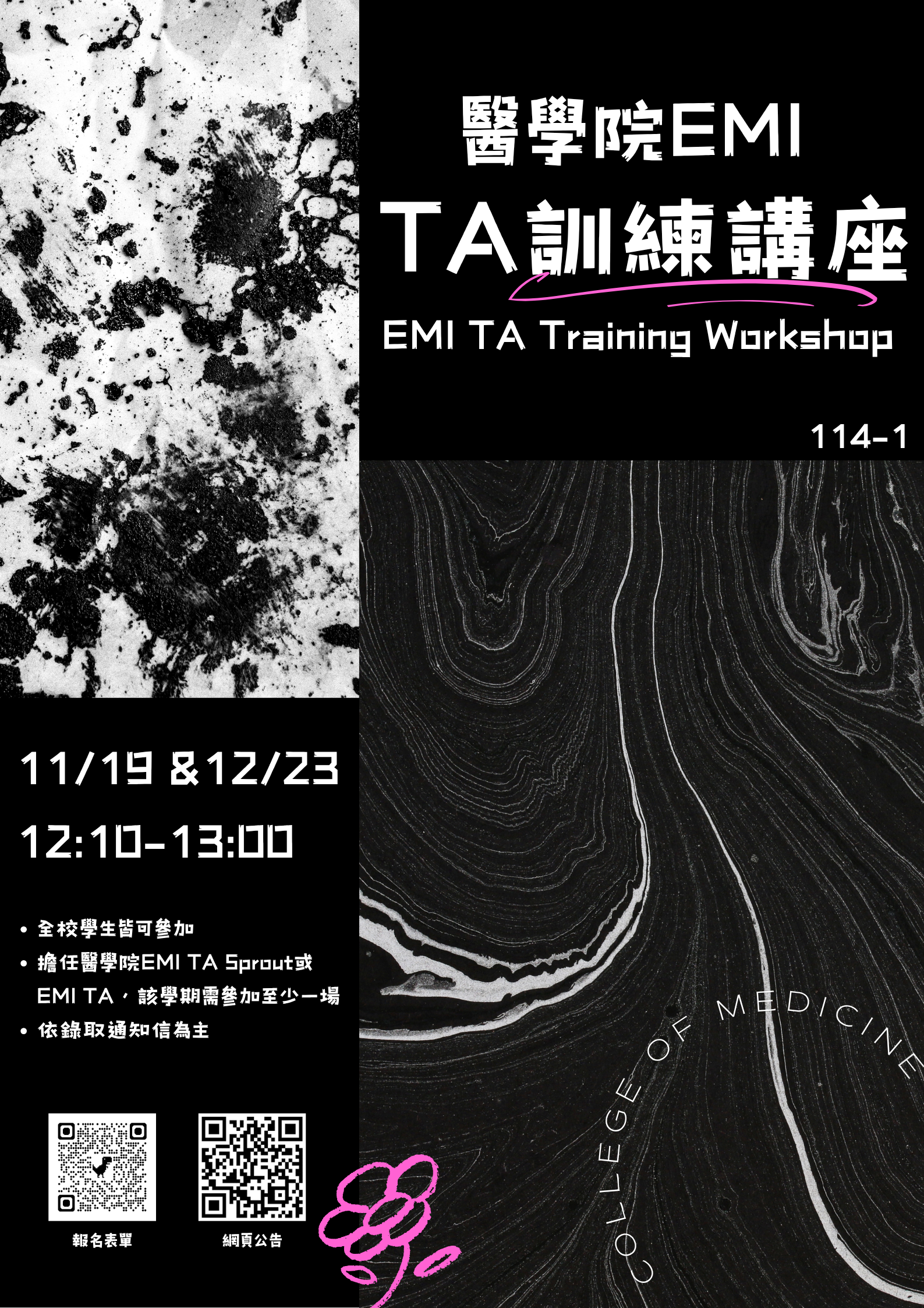 114 1醫學院EMI TA訓練講座海報